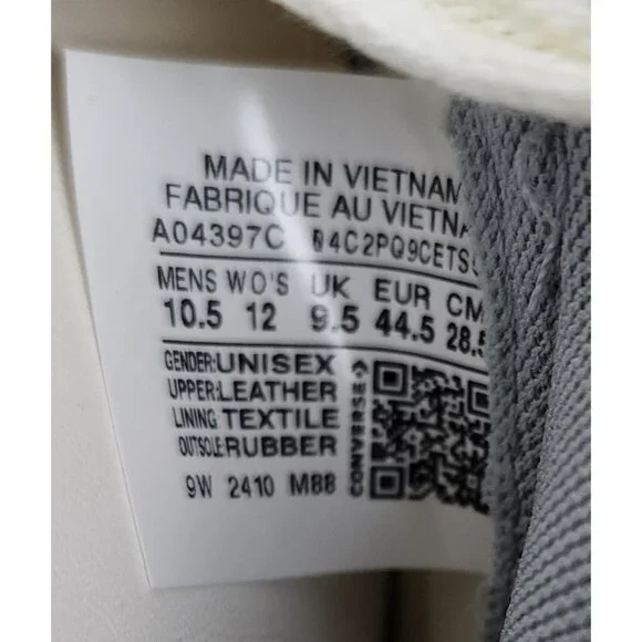 CONVERSE WEAPON MID Vintage White Ash Stone Silver A04397C Mens 10.5/Womens 12